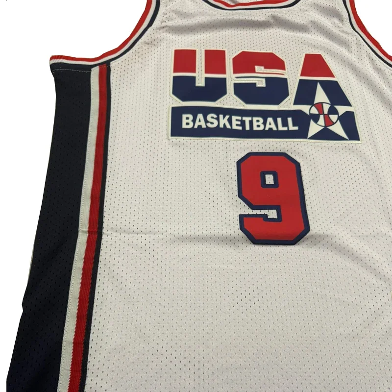 Basketball jerseys 1992 USA 9 23 SPACE JAM jersey Sewing Embroidery Outdoor sportswear high quality Blue White THROWBACKS