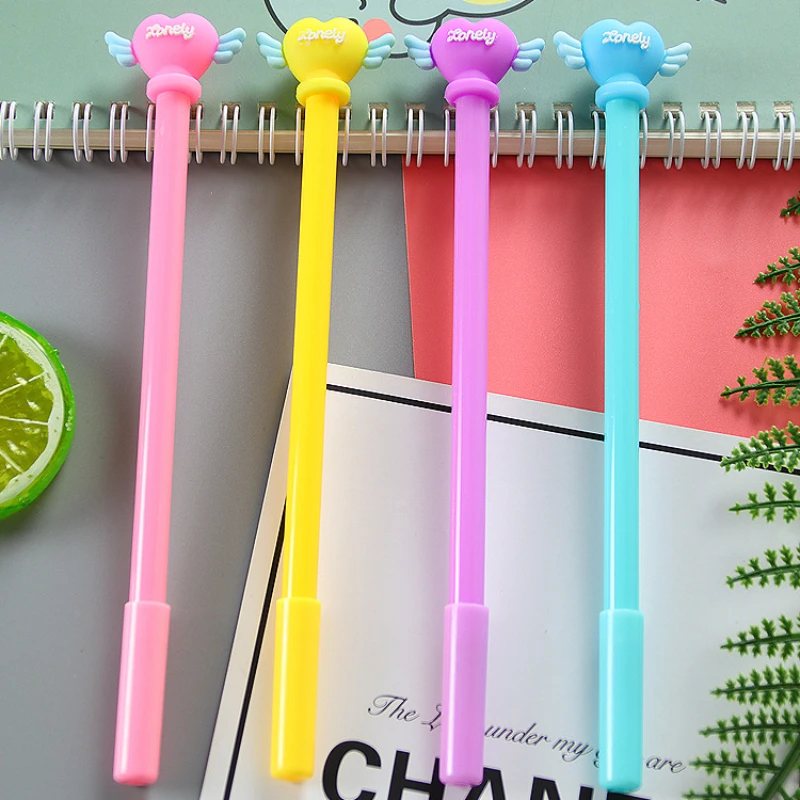 

50PCS Cute magic stick Rollerball pen Cartoon student fairy stick fountain pen creative stationery Love wings Rollerball pen