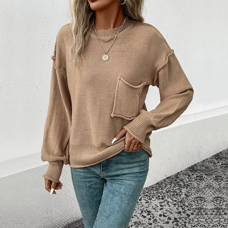 

Women's Long Sweater with ket Casual Sle Knitted Top Thin Material Color Regular Fit Online And In-Store Available