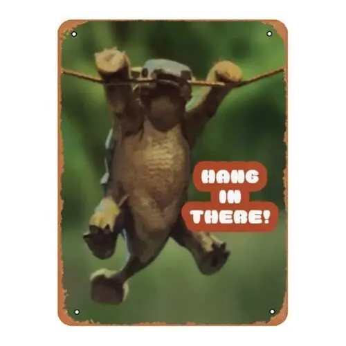 Hang In There, Bumpy Baby Ankylosaurus Cretaceous Poster Wall Art 8x12 sign