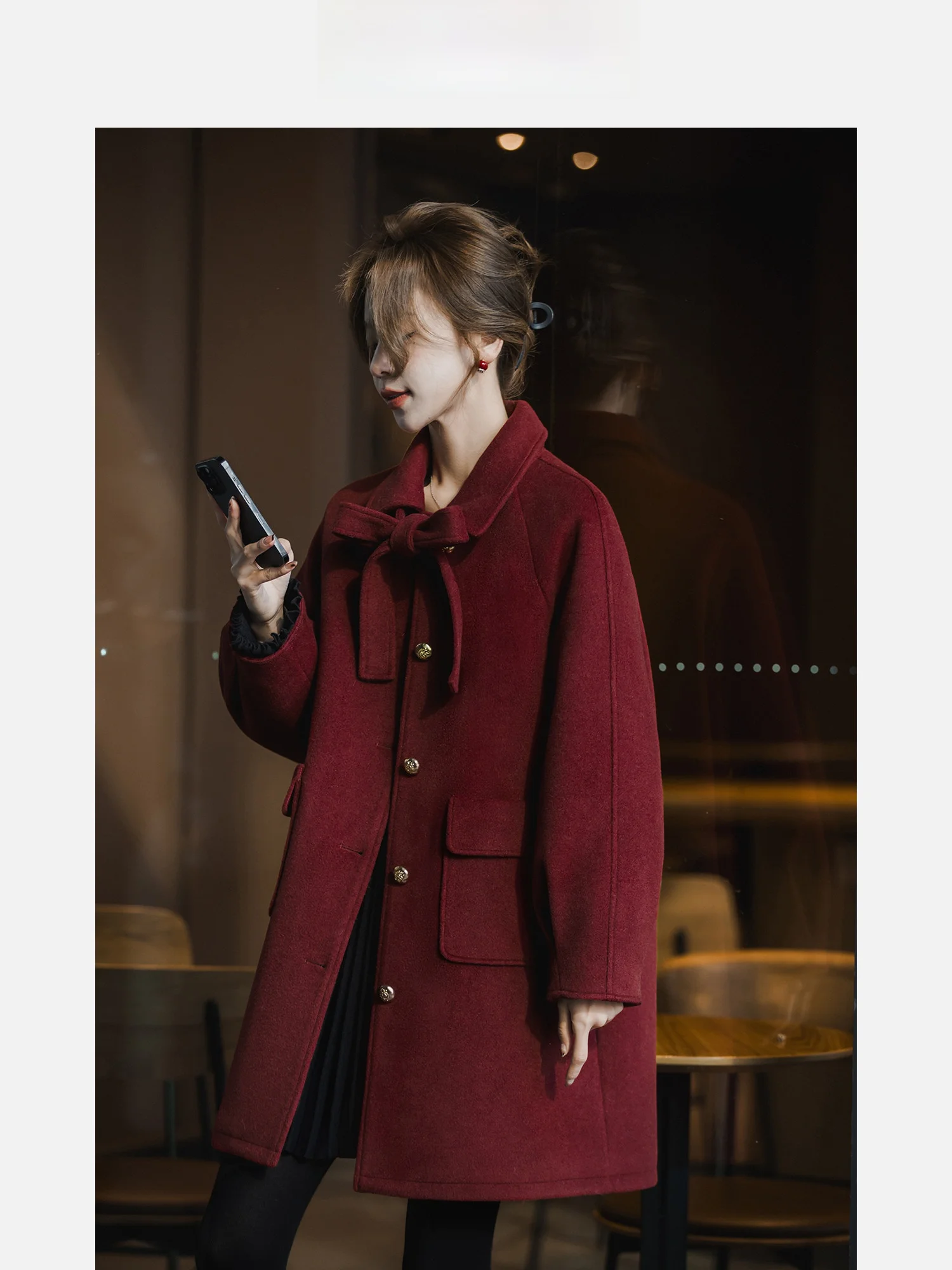 

Thiened Single-Faced Wool Cotton Quilted Coat Women's Faionable Collar Stand up Winter Outerwear by Little Valley ain