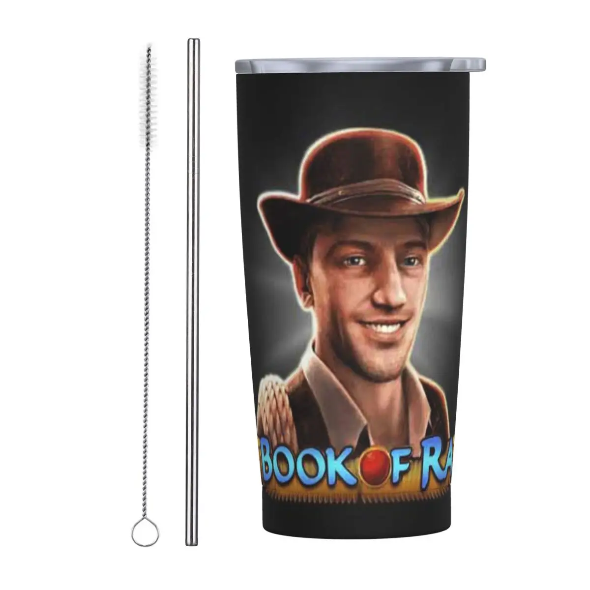 Book Of Ra Stainless Steel Tumbler Vacuum Insulated Mugs Thermal Cold Cups Straw With Lid 20oz