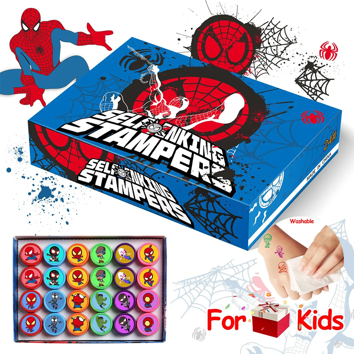 سبايدرمان ختم Stamps حفلة لصالح لوازم الفتيات الاطفال بيناتا الحشو هدايا حفلة عيد ميلاد الهبة تذكارية استحمام الطفل #1