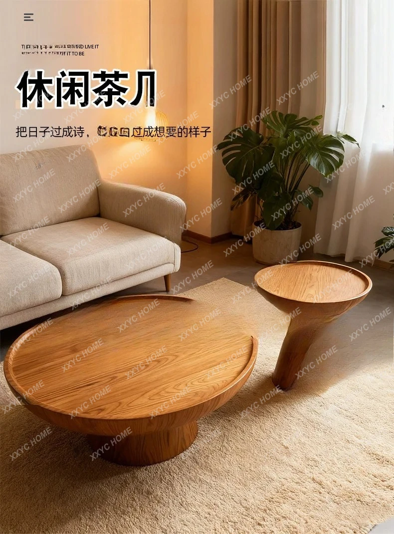 small round table combination modern simple bed and breakfast art corner table Chinese ancient style creative coffee table