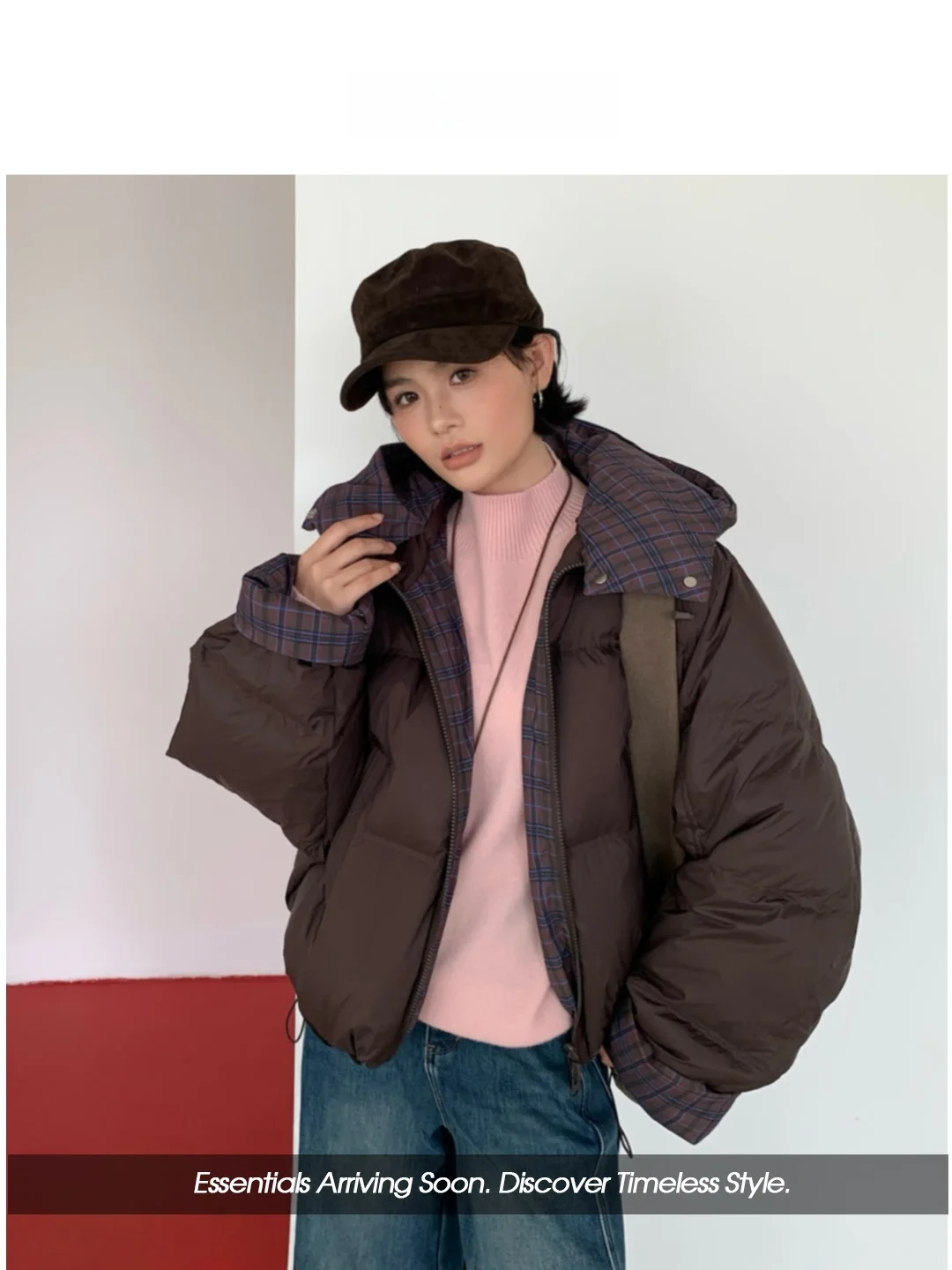 

Double-Sided Trendy Commute Women's down Jacket Loose Fit One Coat Two Wear Winter New Arrival Korean Style Warmth