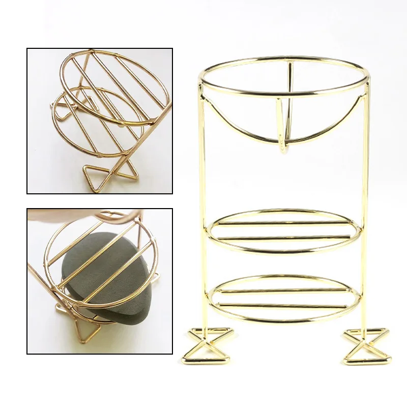 1 قطعة أصحاب ماكياج الإسفنج المعادن يشكلون نفخة عرض موقف الإسفنج تجفيف حامل حامل أصحاب مستحضرات التجميل تخزين الرف الجمال أداة #1