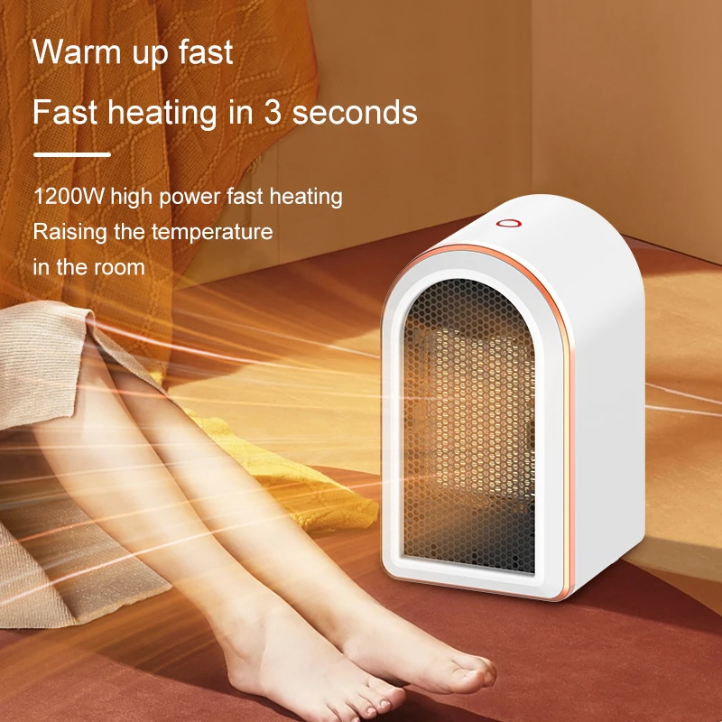 Portable Instant Warm Wind Desktop Indoor Small Electric Heater Ceramic PTC Heating Fan Radiator Home Office Warmer For Winter