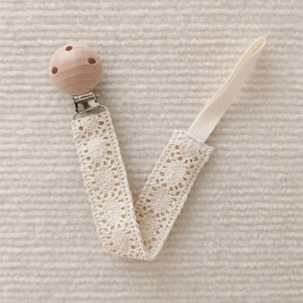 

Ethnic Style Baby Cloth Pacifier Chain Wood Embroidery Floral Soother Holder Teether Toys Straps Adjustable Nipple Holder Clips