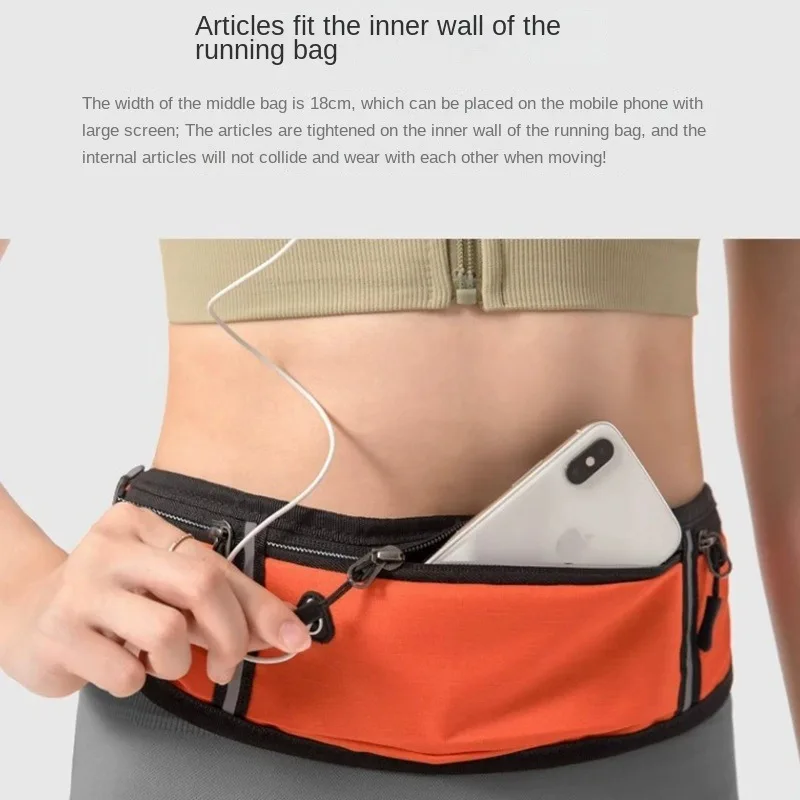 Unisex Waist Bag Adjustable Gym Sports Waist Fanny Pack  Running Waist Bag  Elastic Straps Waterproof Lightweight Reflective