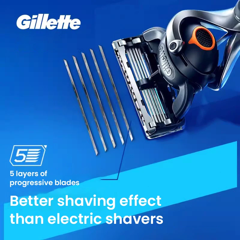 Original Gillette Fusion 5 ProGlide Razor for Men Face Hair Removal Clean Safety Manual Shaving Machine with 4 Razor Heads