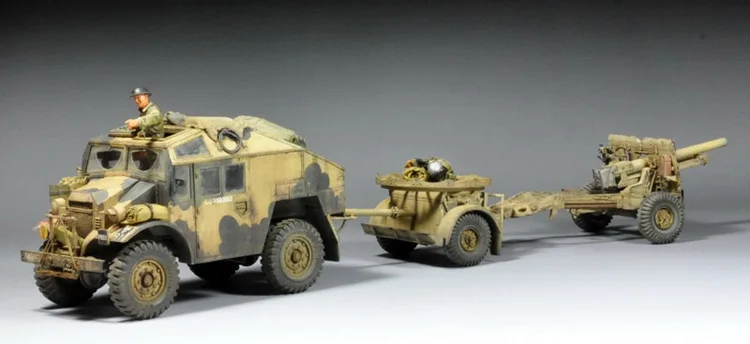 Tamiya 35044 static assembled model toy 1/35 scale For UK 25 pound howitzer and tractor model kit