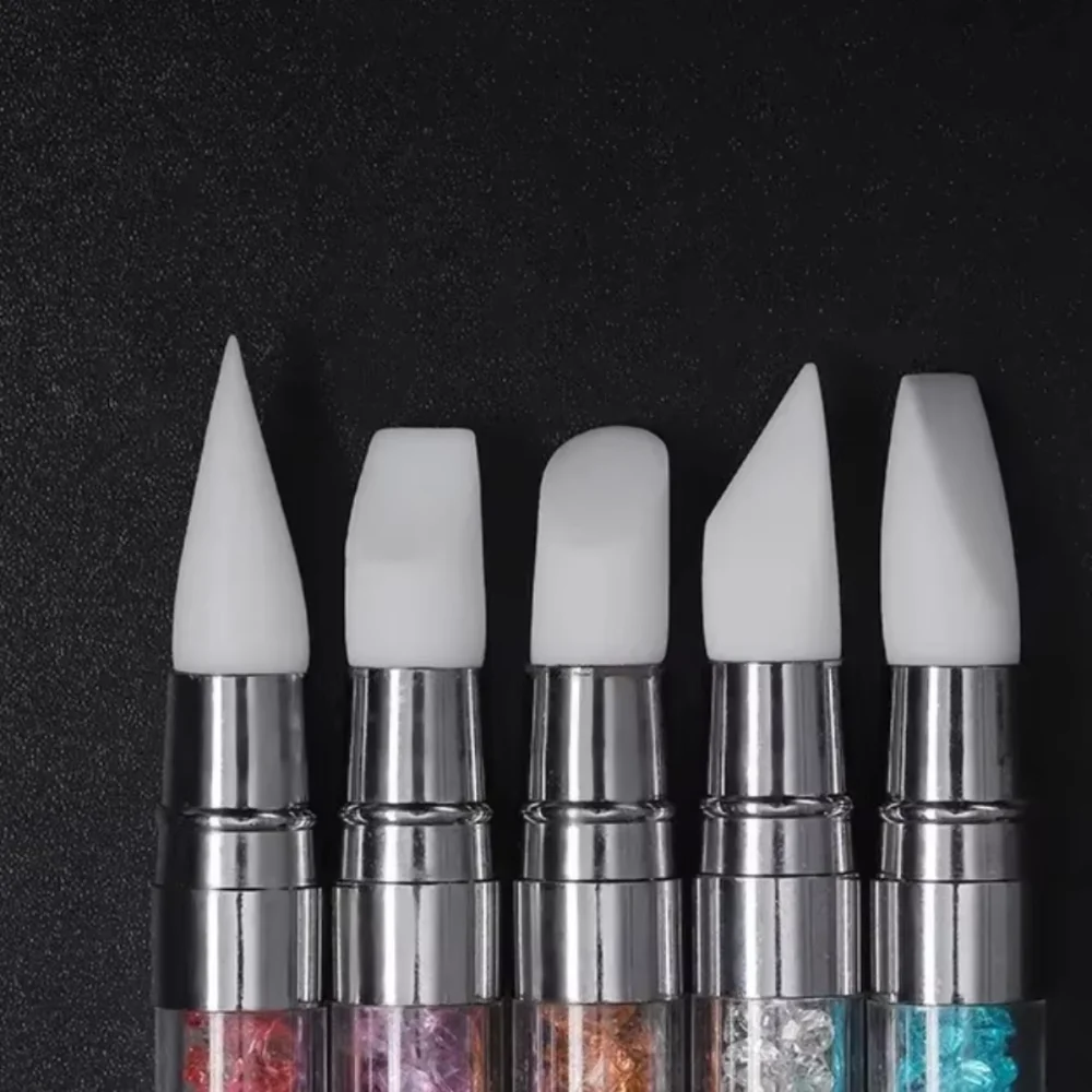 

Double-ended Silicone Press Pen Wedge Deer Hoof Brush Nail Supplies Carving Glitter Powder Sticker Nail Accessories for Manicure