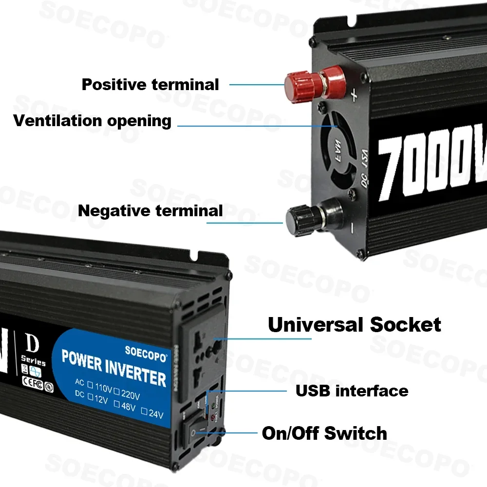 (الأسهم الأمريكية) SOECOPO 7000 واط مجموعة المولدات الشمسية 500 واط لوحة و 100A تحكم المزدوج الناتج 12 فولت إلى 110 فولت العاكس للتخييم RV المنزل