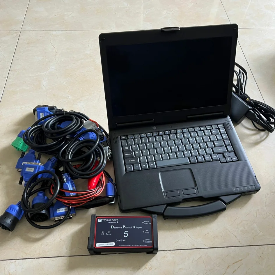 

CF-53 I5 8G Laptop Full set Heavy Duty Truck Diagnostic tool DPA5 DPA 5 Dearborn Protocol Adapter 5 with USB connecting