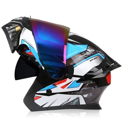 Safety Downhill Flip Up Helmet Personalised Men Women Modular Motorcycle Motocross Racing Full Face Casco Moto DOT Approved ECE