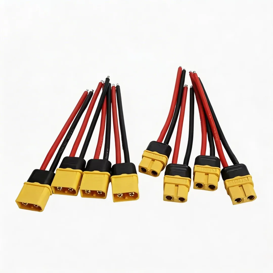4Pcs XT60 XT60H Male Female Connector Plug with 12 AWG Soft Silicon Wire Extension Cord for RC Lipo Battery FPV Drone Expand