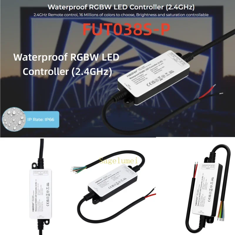 Miboxer WP تحكم FUT035S-P SingleColor CCT RGB RGBW RGB + CCT 2.4G LED قطاع تحكم مقاوم للماء IP66 FUT038/037/036/039S-P
