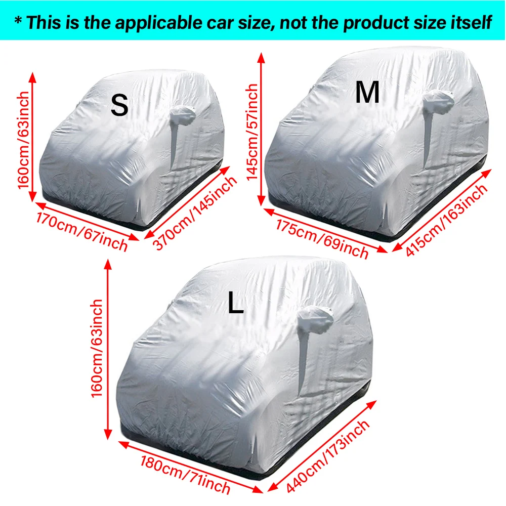 Car Cover Waterproof Outdoor UV Protection Snow Cover Dustproof for Sedan Scratch-Resistant Sedan Suit S/M/L/XL/XXL