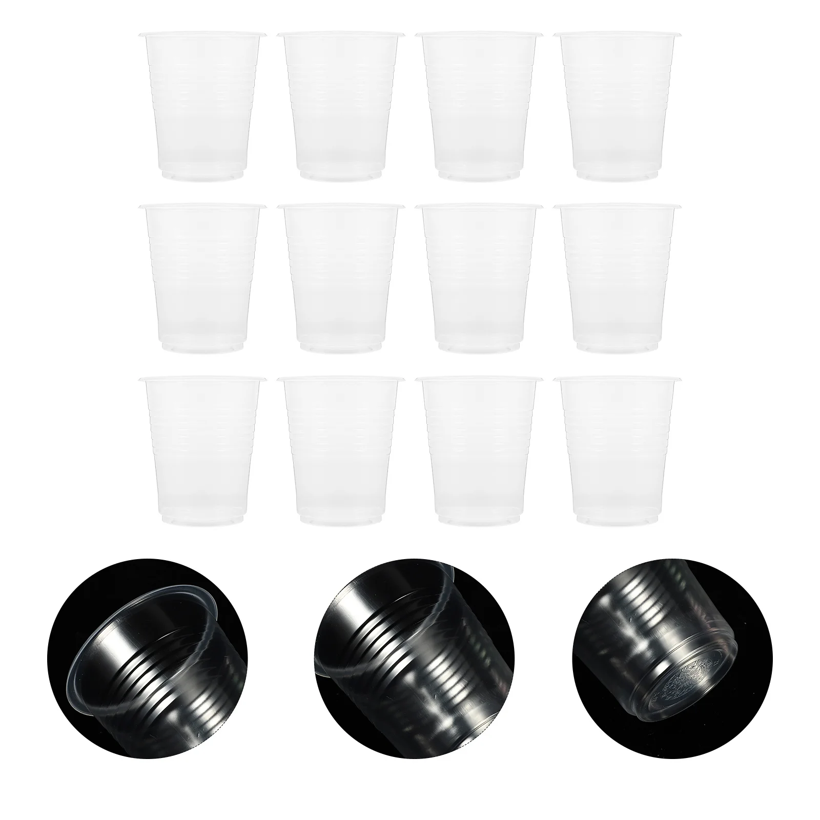 

500Pcs Disposable Plastic Cups Thickened Airline Design Home Receptions Weddings Parties Easy Cleanup Plastic Cups