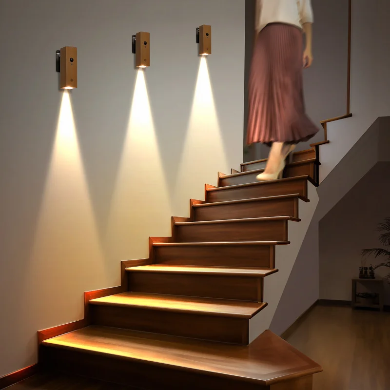 Intelligent LED Human Body Induction Night Light Charging Suction Corridor Staircase Bedroom Home Decoration Wall Lamps