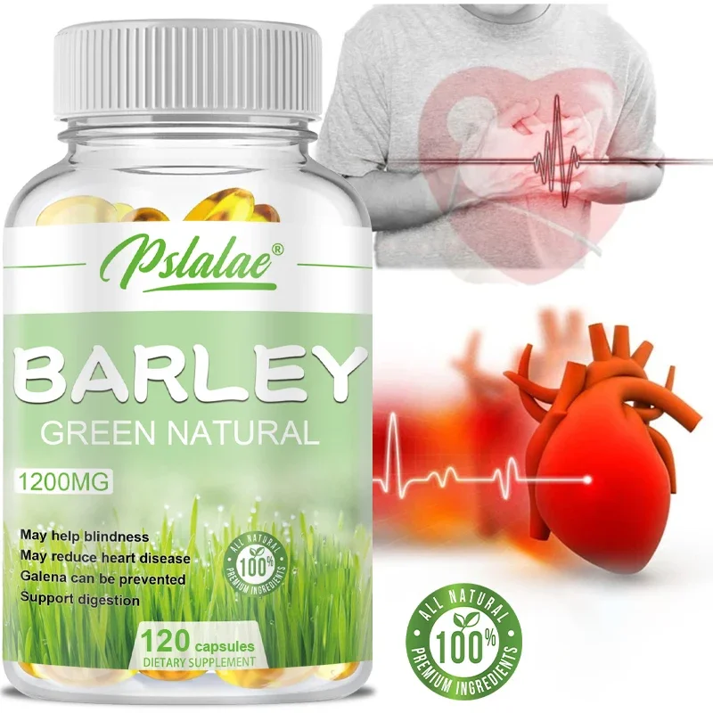 

Barley Grass Capsules - Rich in Vitamins & Fiber, Antioxidants, Immune System, Digestion & Heart Health, Cardiovascular Health
