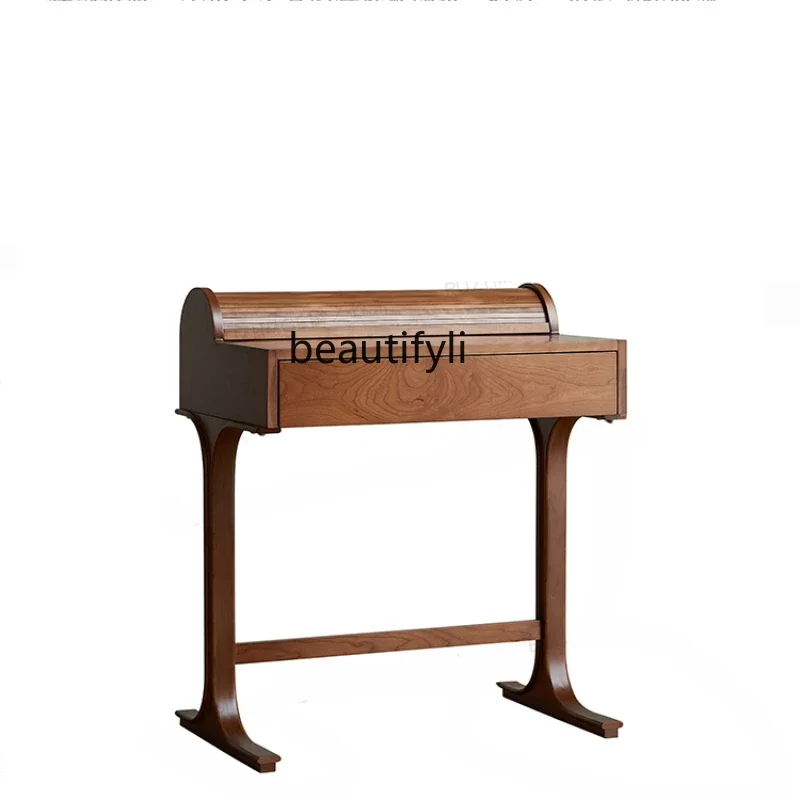 

xz1Mid-Ancient Solid Wood Peninsula Dressing Table Bedroom and Household Office Table Retro Peninsula Makeup Table furniture