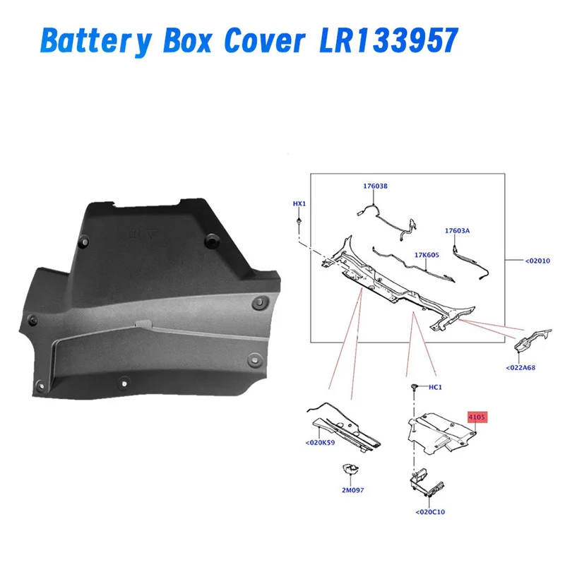 

For Land Rover Discovery Sport L550 20- 24 Range Rover Evoque L551 Car Battery Box Cover LR133957 Battery Upper Cover