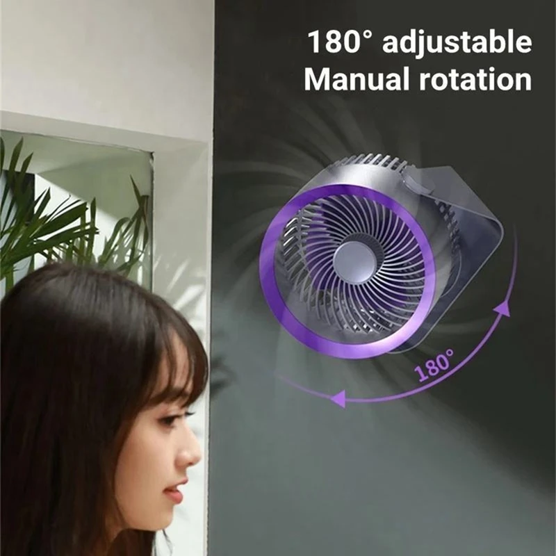 TKOH-Electric Fan 4000Mah Rechargeable Air Circulation Stand Fans Summer Cooling Camping Fan Portable Air Conditioner