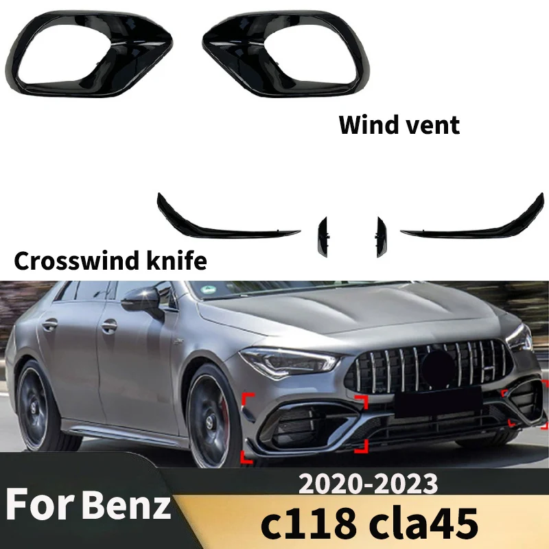 

Передний воздушный нож, комплекты вентиляционных отверстий для Mercedes Benz C118 Cla45 Amg 2020-2023, автоматическая модификация, внешние декоративные детали, тюнинг