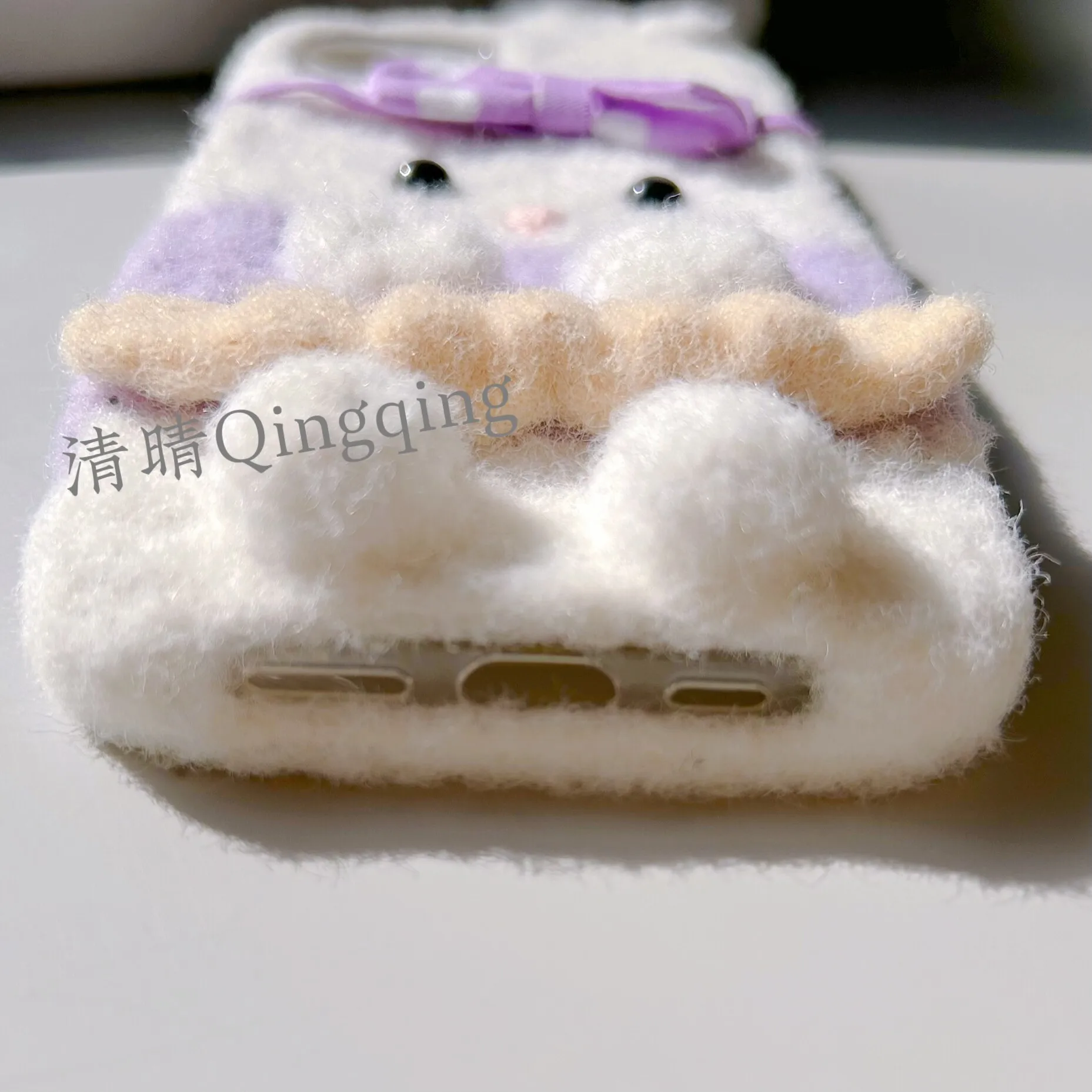 4040 Handmade Yarn Crochet Cute Rabbit Phone Cover Knitted Cartoon with Apple Xiaomi Samsung Huawei Multiple Smartphone Models