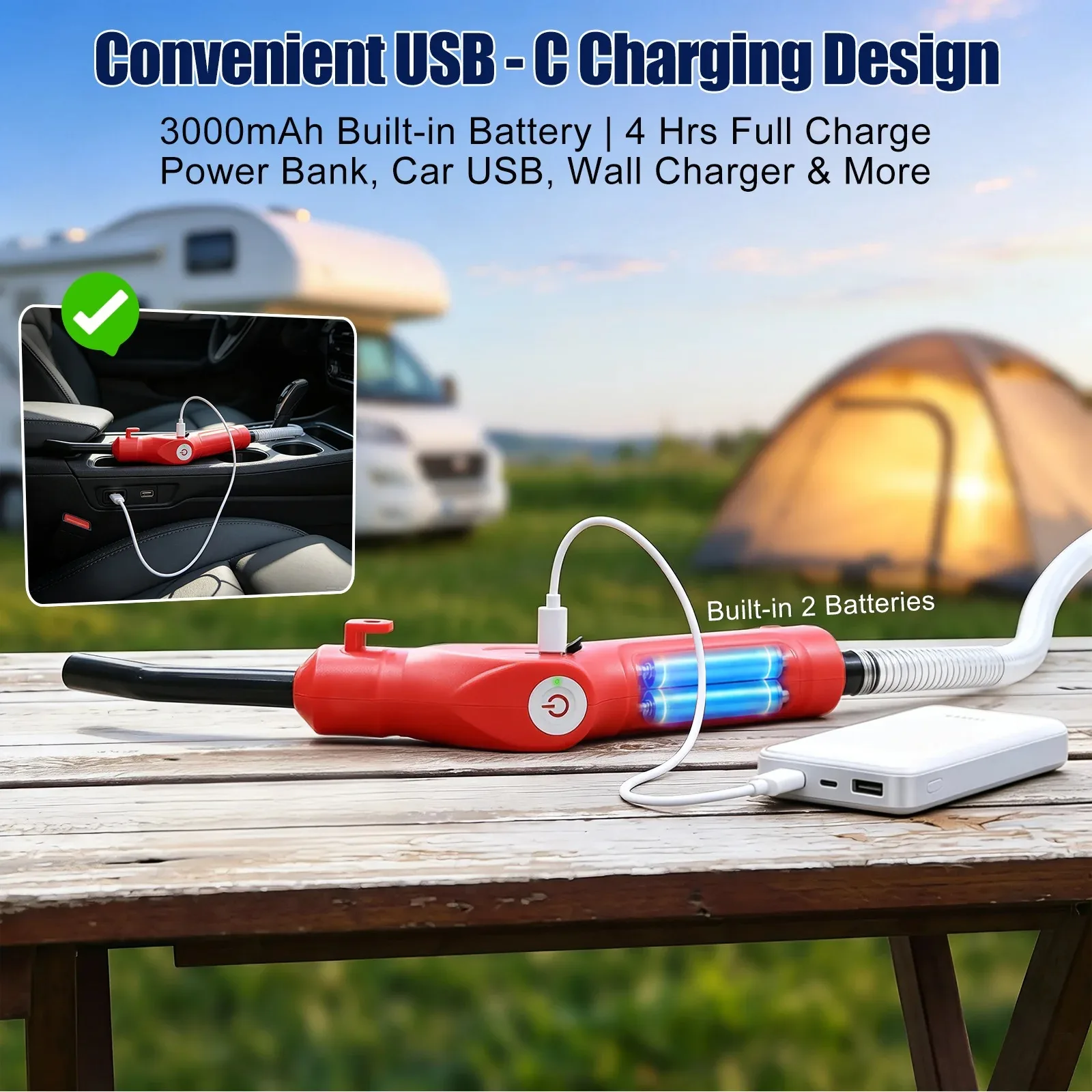 Rechargeable Electric Fuel Transfer Pump 9.1L/min High Flow Automatic Oil Suction Pump Portable Fuel Pump for Vehicle