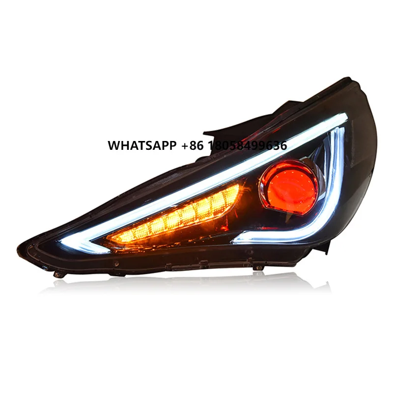 

Car LED Headlights for yundai Sonata 8 Gen 2011-2014 LED DRL Dynamic Signal Lamp Be-xenon Lens Headlamps Demon Eye Optional