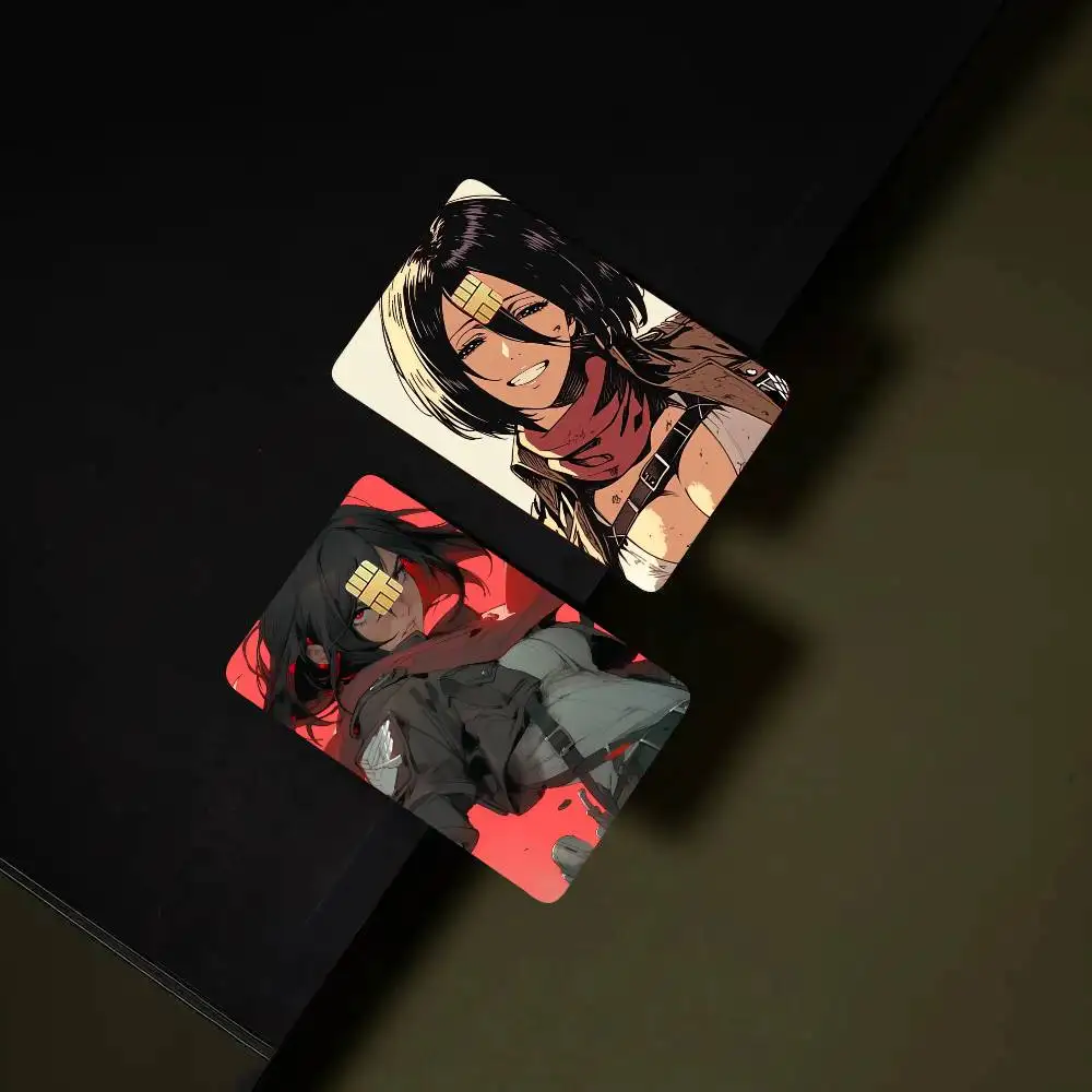 Mikasa Ackerman Anime Attack On Titan Card Sticker 4Pcs Credit Card Skin Anti Scratch Bank Debit Card Decal