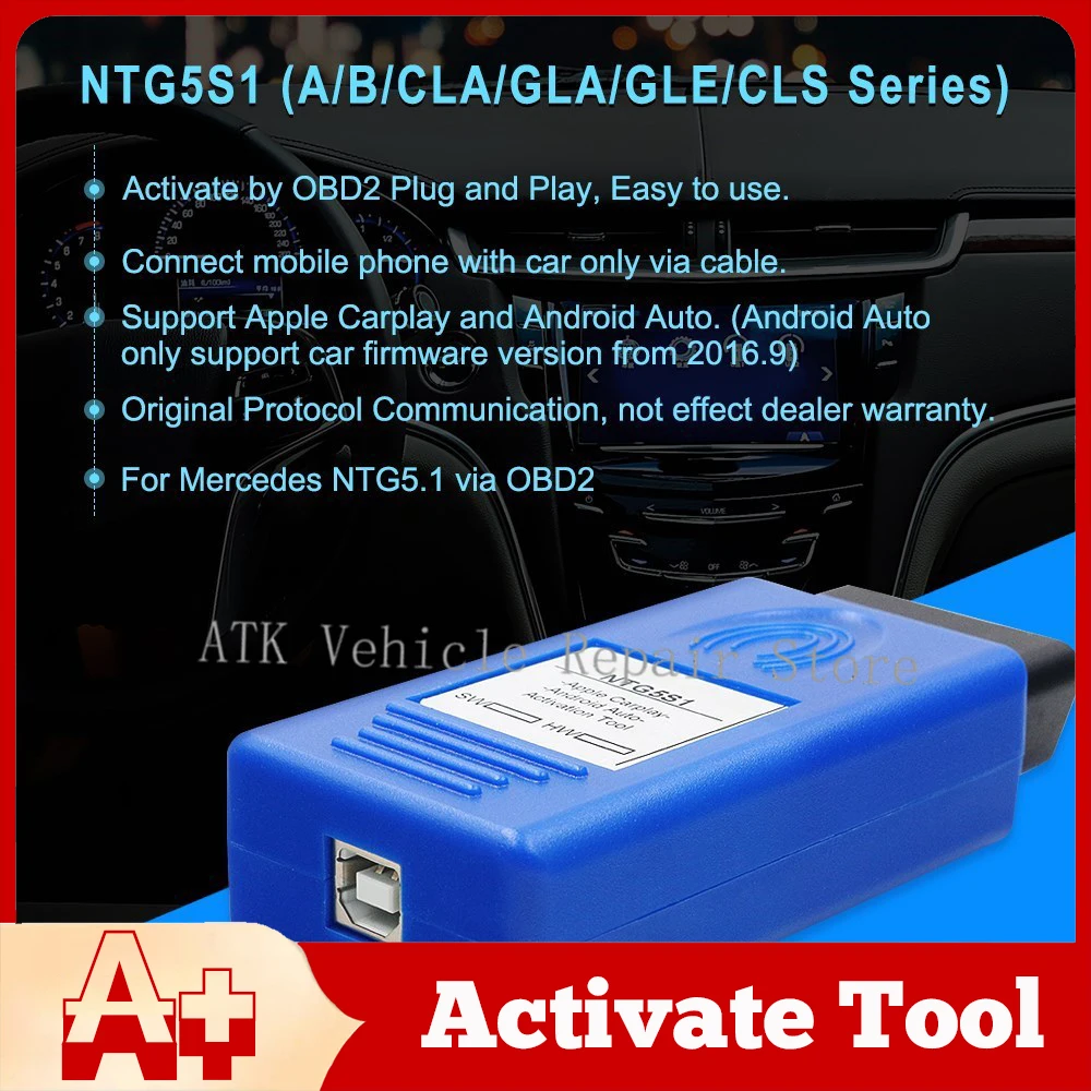 

Me-rcedes Be-nz Инструмент активации автомобиля NTG5L CarPlay OBD2 NTG5L NTG5ES2 новейший инструмент активации автомобиля для систем Apple и Android