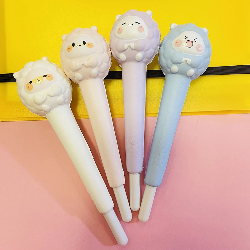 Funny Cartoon Slow Rebound Cute Sheep Children's Stress Relief Pen Student Creative Stationery Venting Neutral Pen Birthday Gift