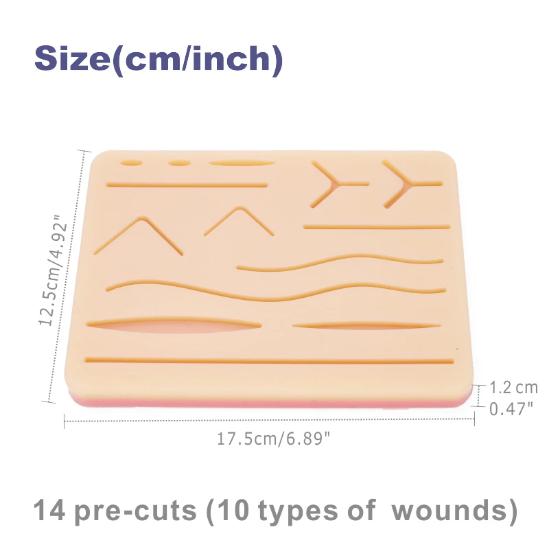 Suture Training Kit with Silicone Skin Pad with Mesh Medical Students Surgical Suture Practice Kit Medical Teaching Model