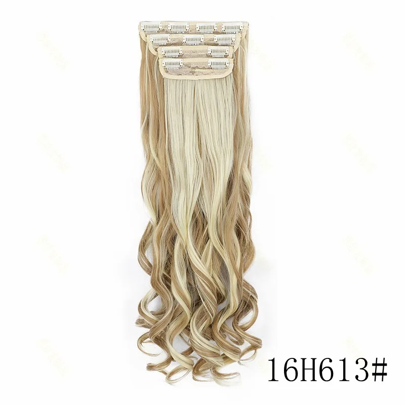 4PCS Clip in Hair Extensions Synthetic Retro Wavy Ponytail 20 Inch Princess Curly Hair Tail Natural Blends Well False Hairpieces