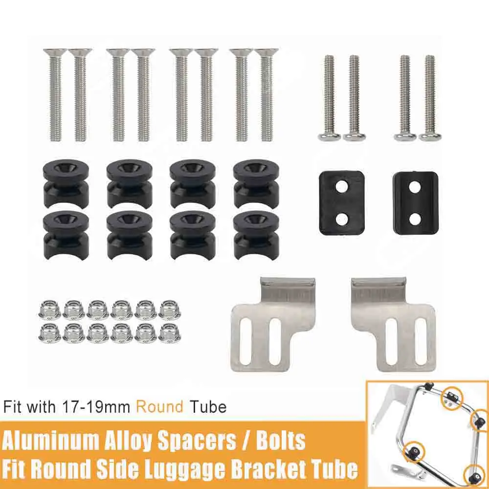 

Fit Round Tube Motorcycle Side Luggage Box Rack Case Bolts Fastener Pannier Screw Spacers Frame Bracket Accessories Aluminum