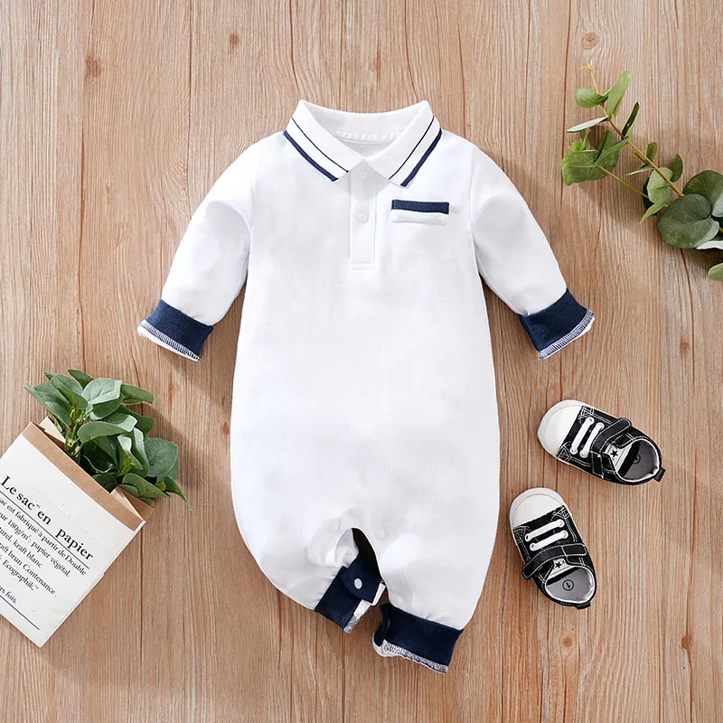 Newborn Minimalist Baby Toddler Warmth Spring and Autumn Baby Jumpsuit Boy Girl Cartoon Printed Clothes 0-18 month Romper Cotton