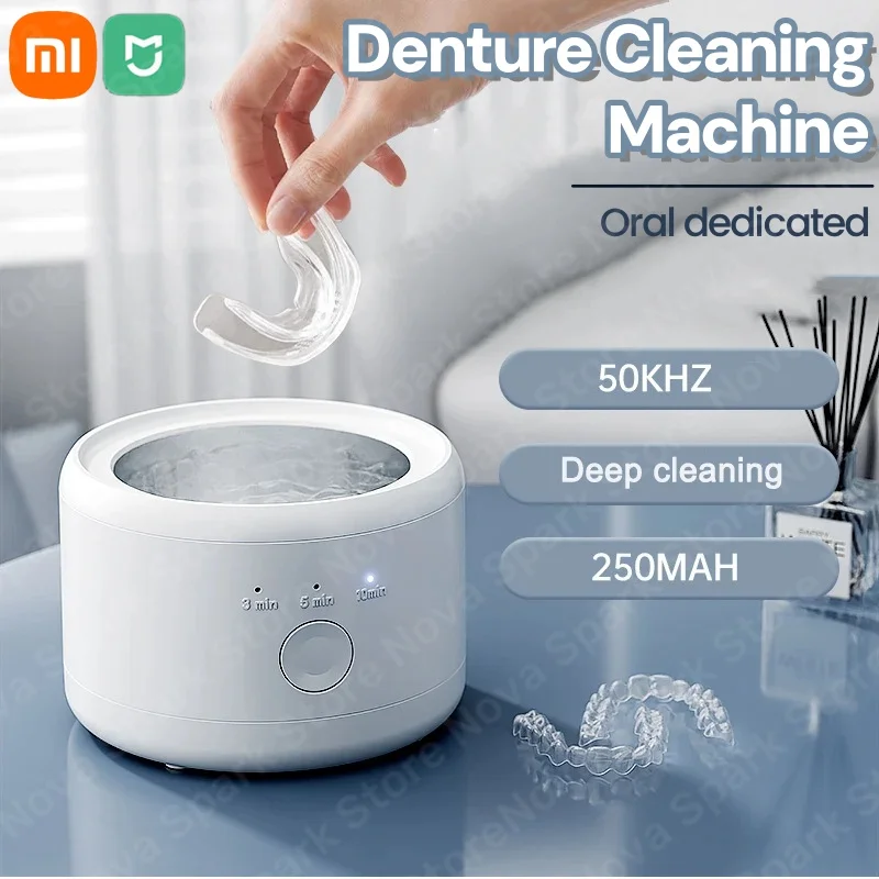 Xiaomi Portable Electric Ultrasonic Cleaner Dental Braces Cleaning Machine Multi-function Cleaner For Jewelry Dentures Retainer