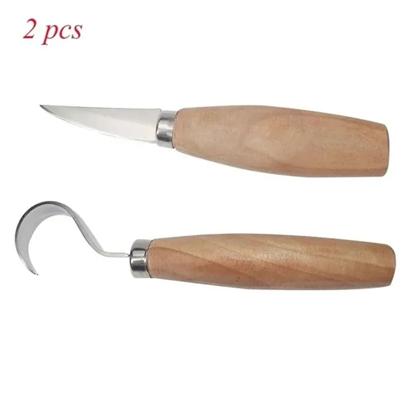 1 or 2pcs Kit Stainless Steel Woodcarving Cutter DIY Woodwork Sculpting Tool for Spoon Carving Woodcutting Tools Kit Hand Tools