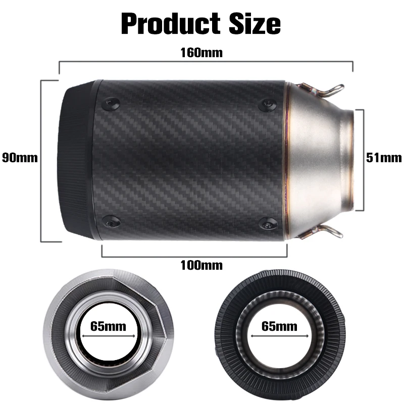 أنبوب عادم عالمي للدراجات النارية ، كاتم صوت دراجات نارية ، كاواساكي ، ياماها ، هوندا ، سوزوكي ، بينيلي ، S1000RR ، Z900 ، Tmax ، R6 ، 51