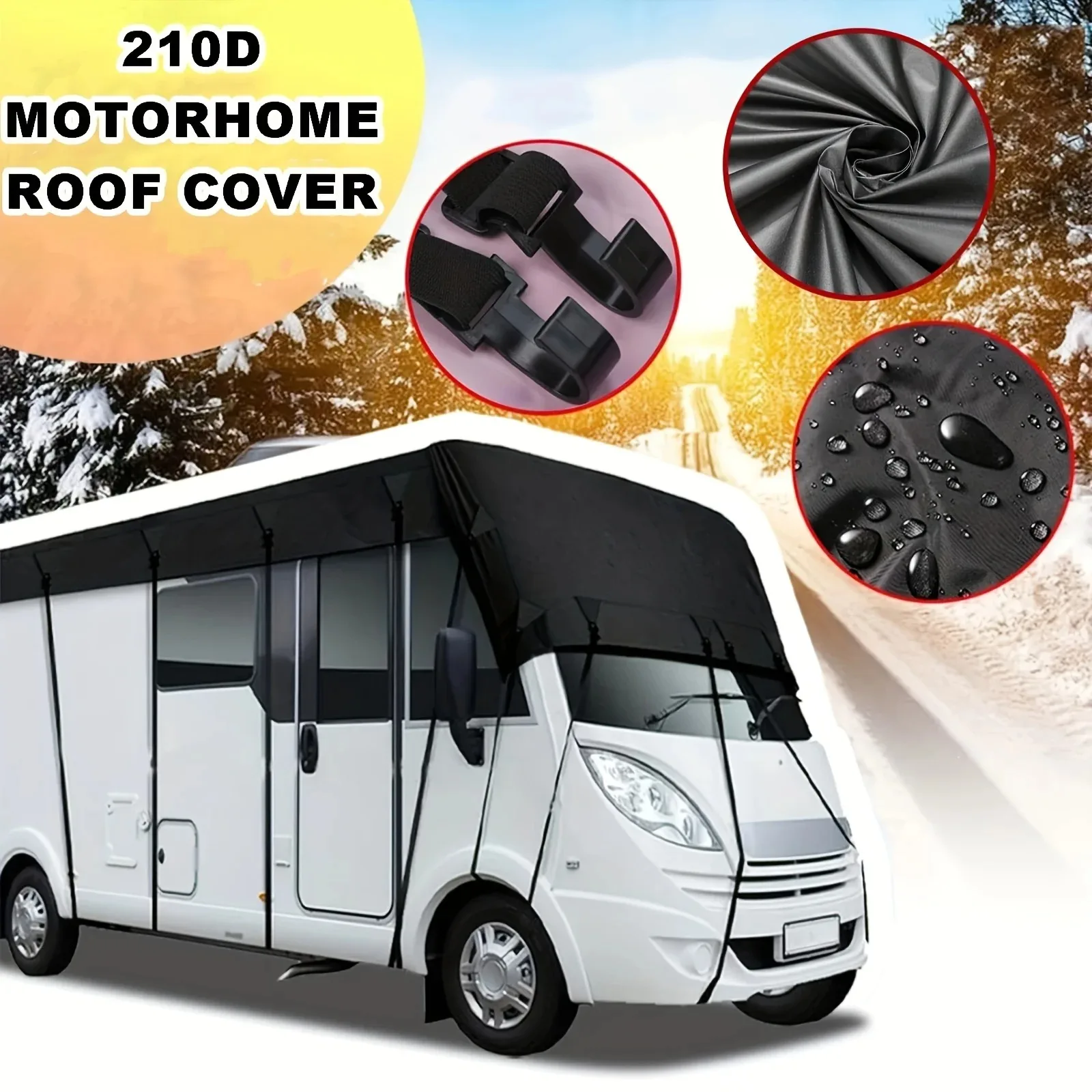 RV Roof Protective Cover Foldable Table Motorhome Camper Caravan Trailer Top Tarp Cover Anti Dirt Waterproof Sunshade Tarpaulin