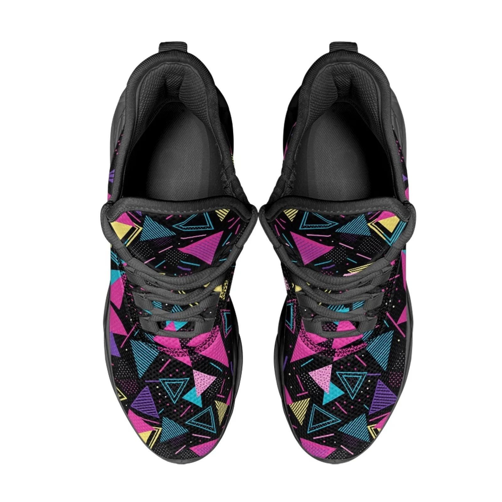 PENSTROLL Geometric Triangle Lightweight Running Tennis Shoes Athletic Shoes for Workout Non Slip Men's Running Shoes