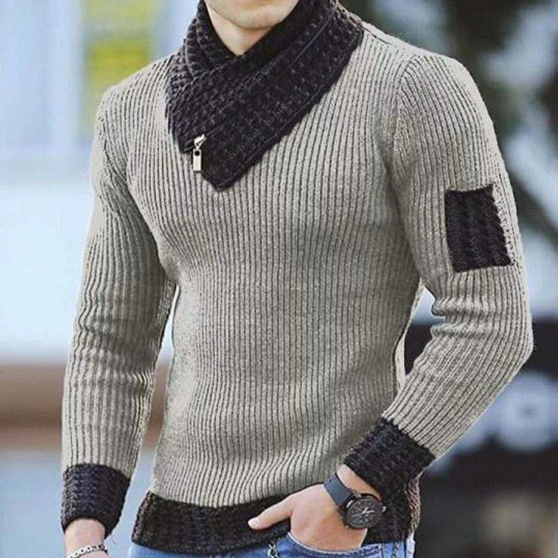 Korean Fashion Autumn Men Casual Vintage Style Sweater Wool Turtleneck  2023 Winter Men Warm Cotton Pullovers Sweaters