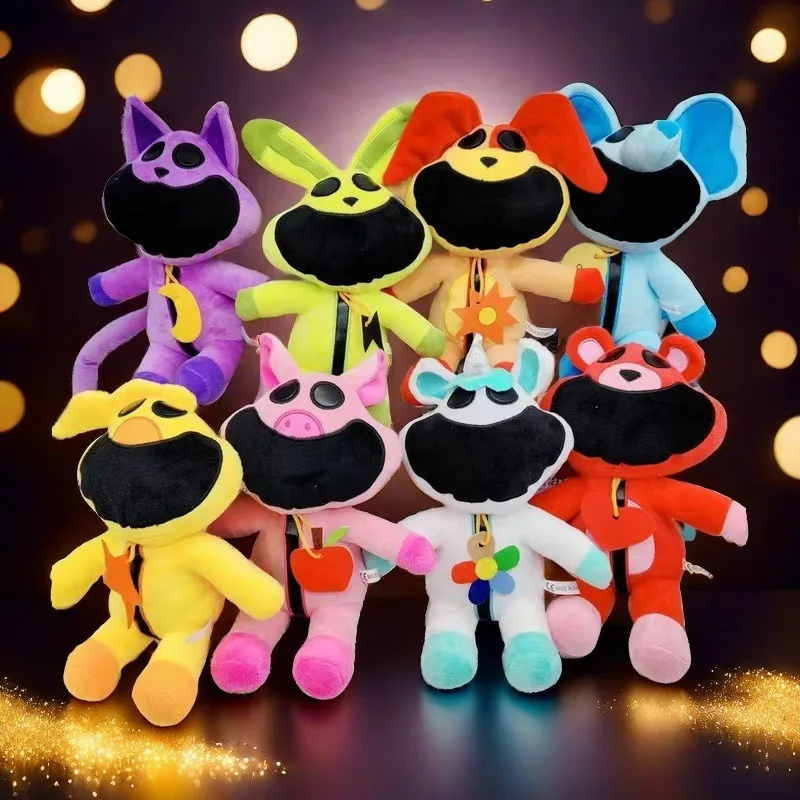 Peluche de 20CM de la Serie Poppy Playtime, Animales Sonrientes, Personaje de Dibujos Animados, Juguete Creativo de Peluche, Regalo de Cumpleaños para Niños y Niñas