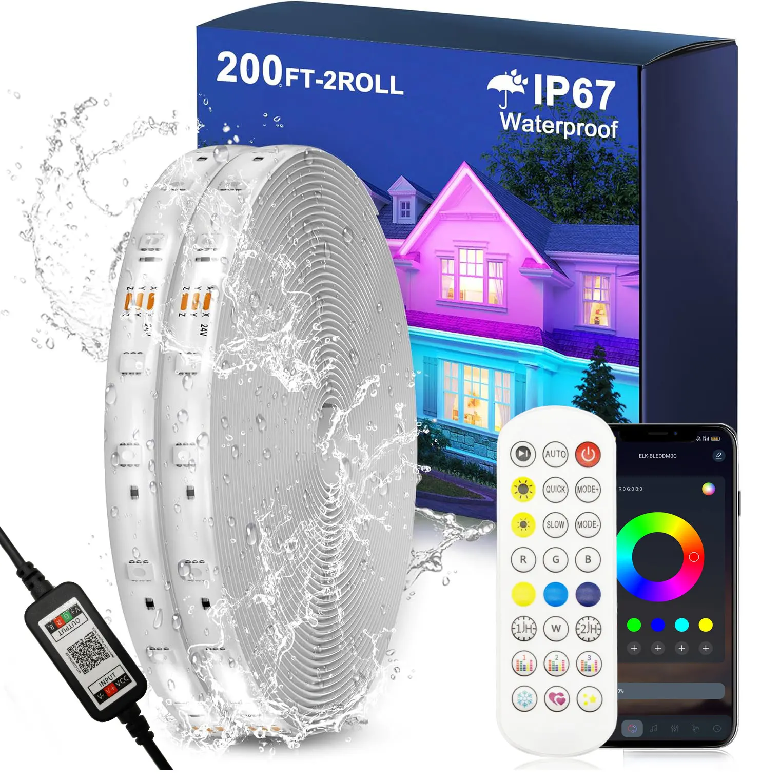 في الهواء الطلق إضاءة مقاومة للماء قطاع ضوء الموسيقى مزامنة Rgb تيار مستمر 24 فولت 10 متر 30 متر 50 متر مصباح ليد مع بلوتوث App التحكم عن بعد تغيير اللون