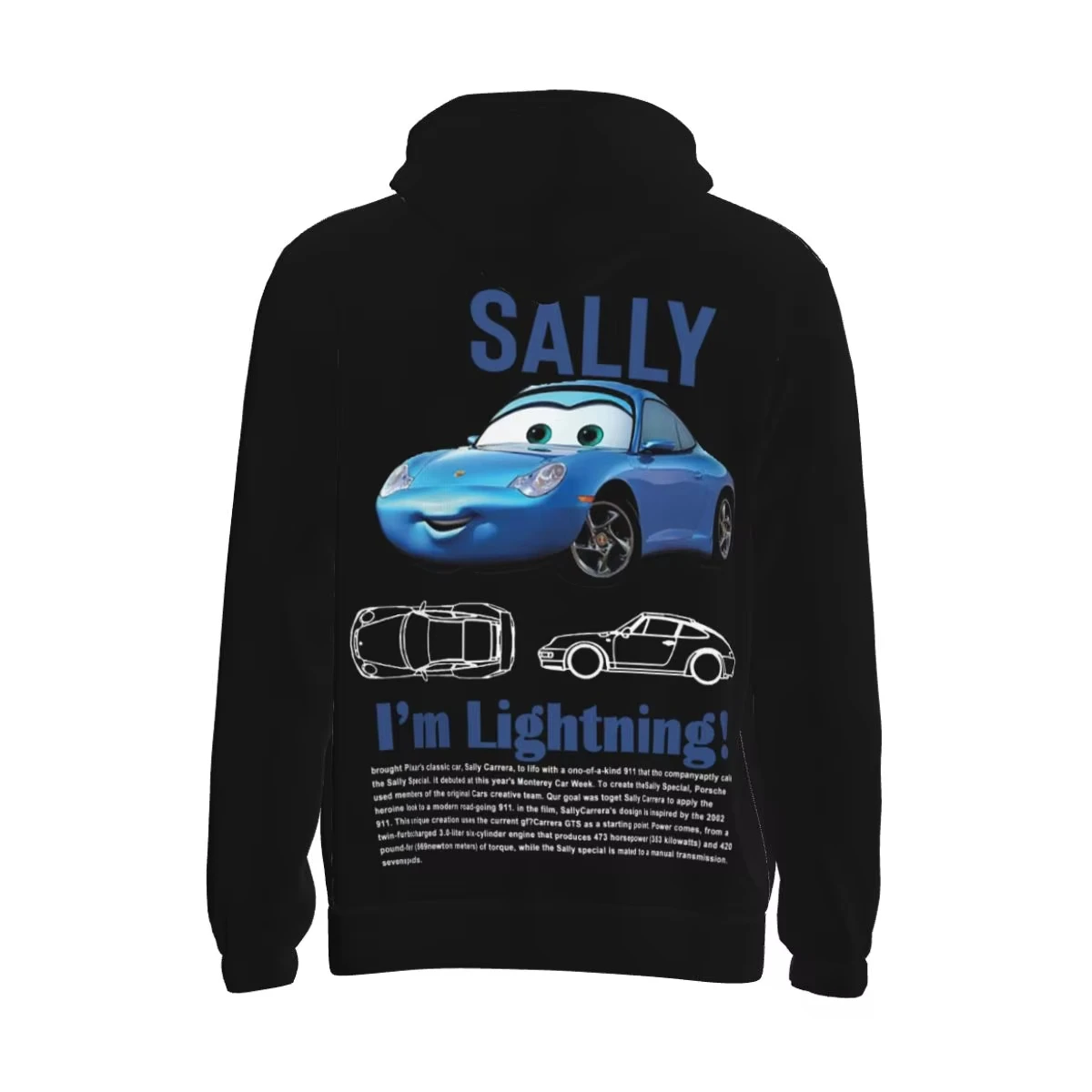 Men Women I\'m Lightning Mcqueen Car sally couple Hoodie Hooded Collar Hoodies Pullover Sweatshirts Long Sleeve Shirts