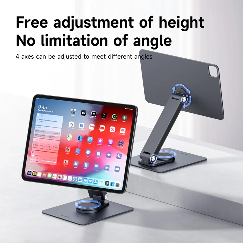 Imagem -03 - Hagibis-suporte Magnético para Ipad Pro Docking Station para Tablet Suporte Ajustável 360 ° Suporte Dobrável 11 13 com Hub 2023