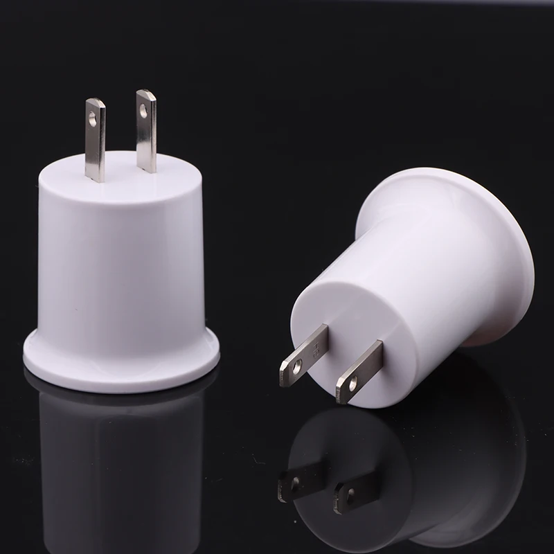 Base de bombillas LED E27 con enchufe europeo y americano, soporte de lámpara, adaptador de enchufe de luz blanca, 1 unidad